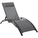 Sonnenliege Gartenliege Gartenstuhl Relaxsessel Liegestuhl Alu verstellbar Grau 171 x 64 x 82 cm