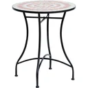 Runder Mosaiktisch orange/weiß/schwarz