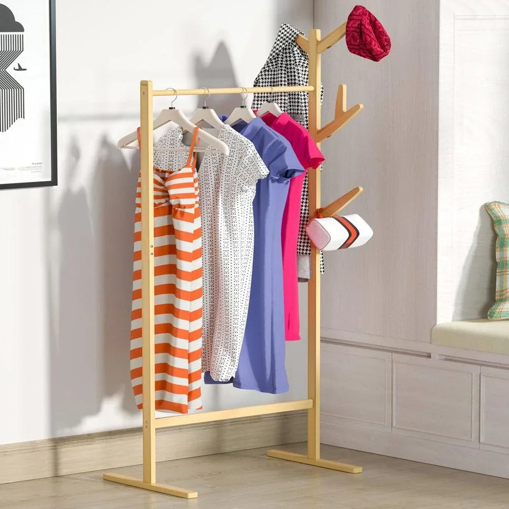 Kleiderbügel aus Bambus mit 8 Haken