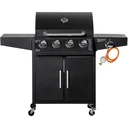 Gasgrill - 4 Brenner - 1 Seitenbrenner - Schwarz - 132 x 55 x 109 cm
