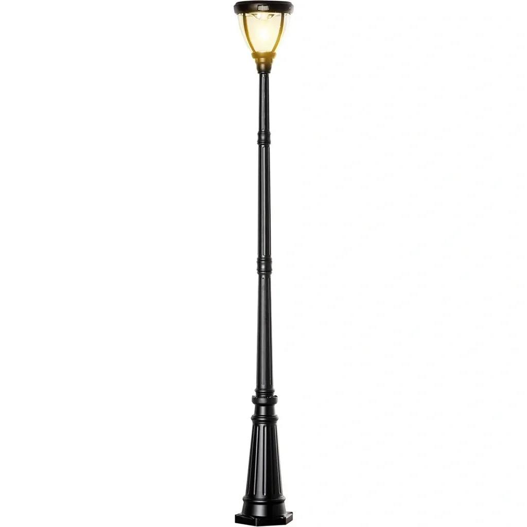 Solar Lampenmast - Vintage - Schwarz - 26 x 26 x 224 cm