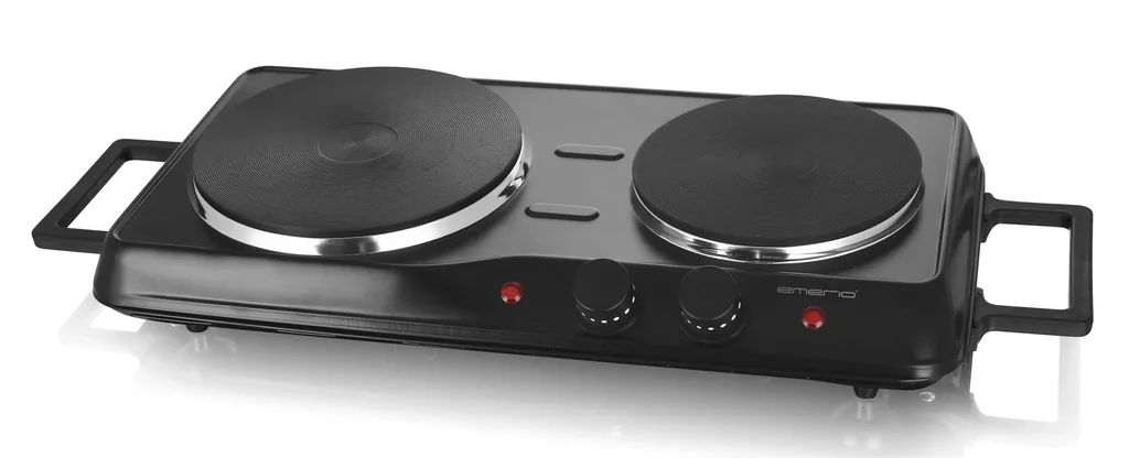 Doppelkochplatte "HP-114482.7", Schwarz, Ø 18,5 und 15,5 cm, 2500 Watt