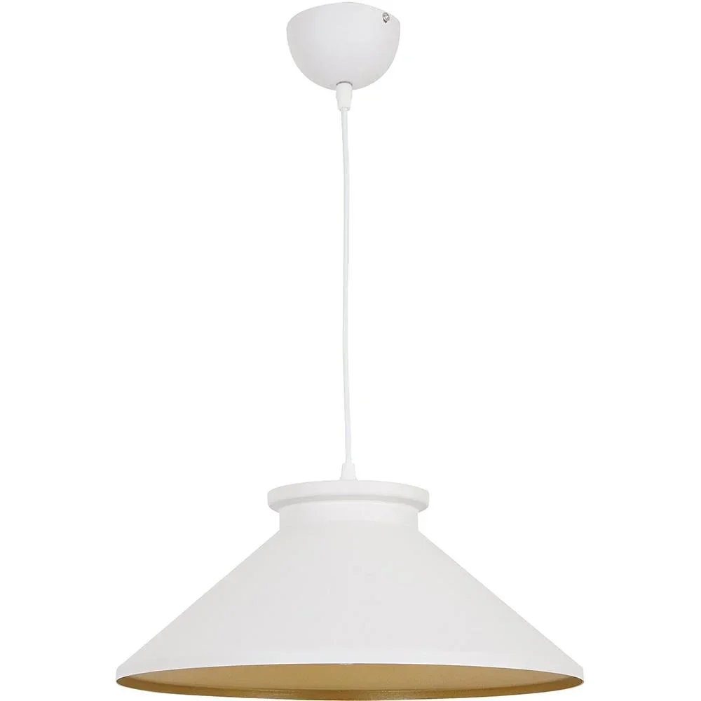 Hängeleuchte Deckenlampe Industrie Vintage E27 40 W Küche Bar Metall weiß ?37 x H14,5 cm (ohne Birne)