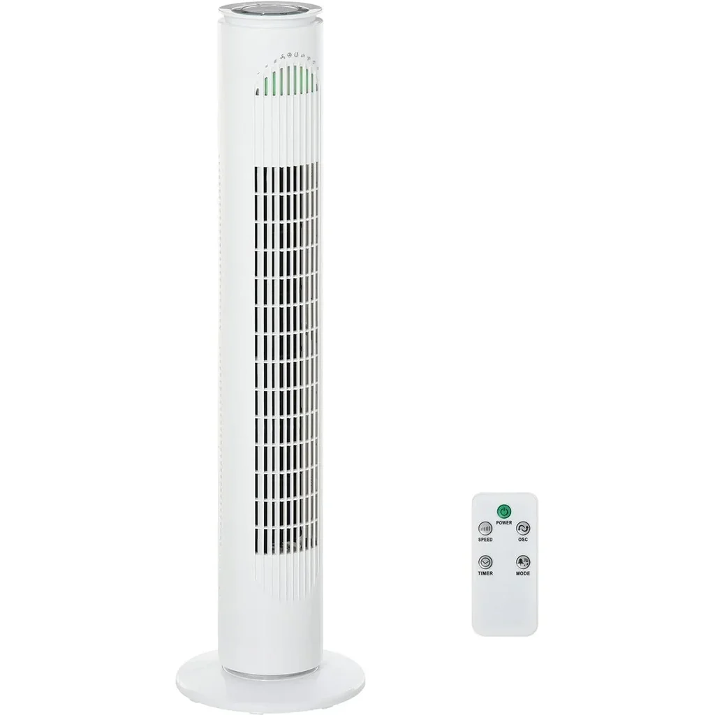 Turmventilator mit 3 Belüftungsstufen weiß
