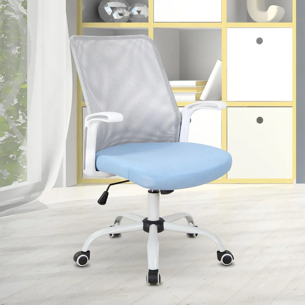 Bürostuhl Computerstuhl Drehstuhl Schreibtischstuhl höhenverstellbar Kunststoff Blau 63 x 61 x 93 101 cm