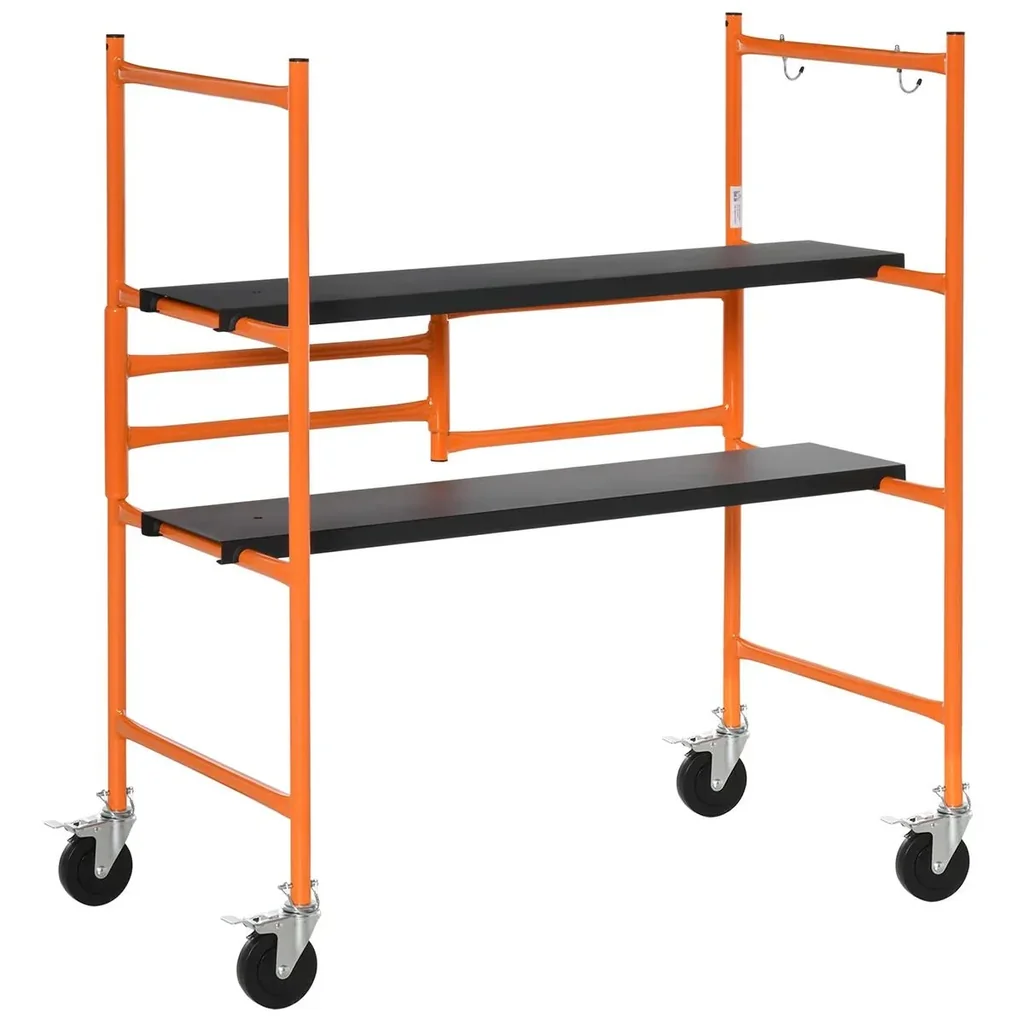 Arbeitsgerüst mobiles Gerüst Treppenleiter Leiter mit Feststellrädern Verstellbare Arbeitsplattform tragbar zusammenklap
