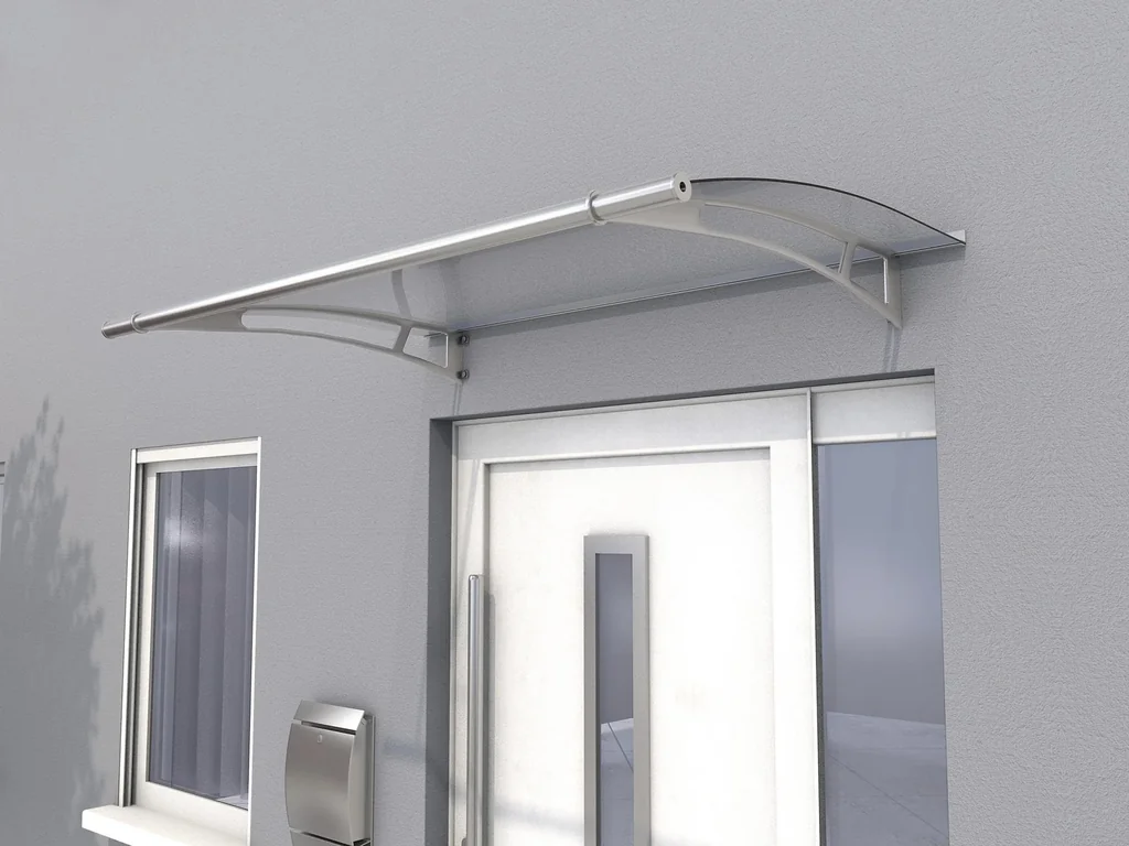 Pultvordach L 150, 150 x 95 x 17 cm, Edelstahl, 4 mm klar