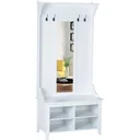 3-in-1 Flurgaderobe mit 4 Haken weiß