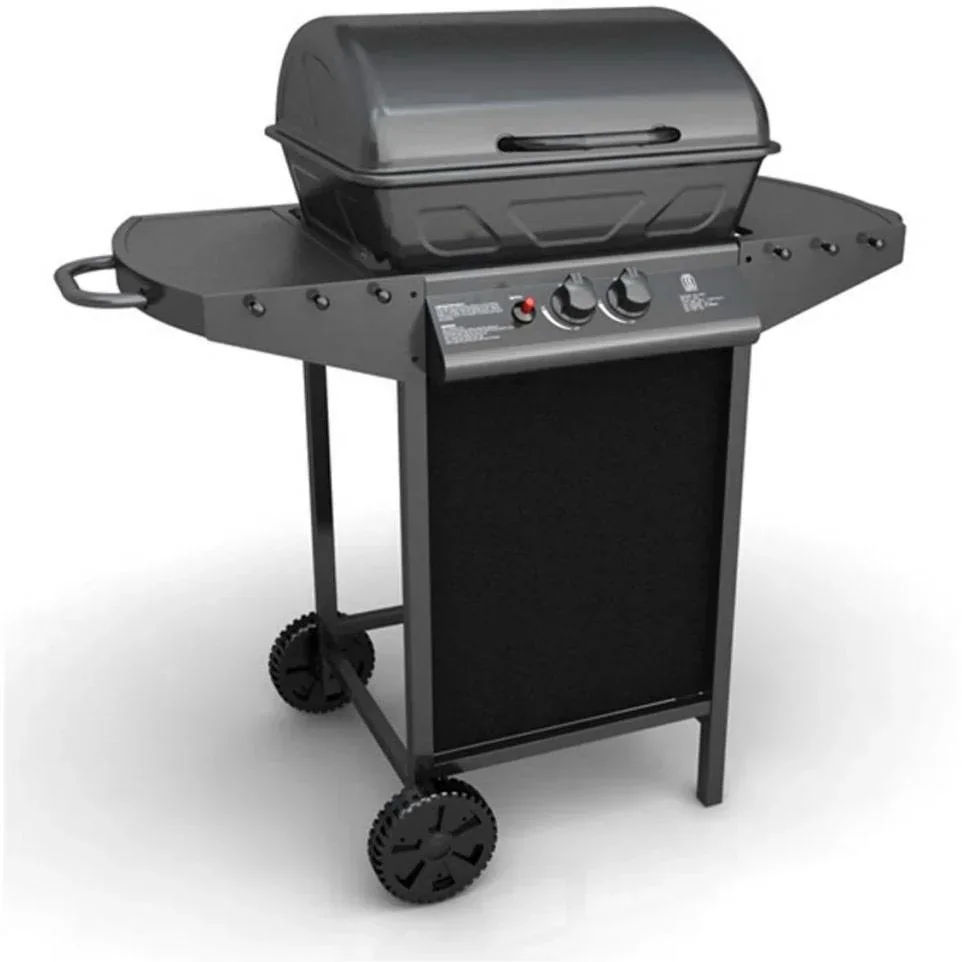 Gasgrill mit 2 Kochstellen schwarz