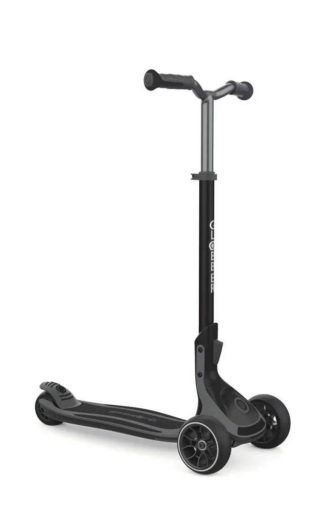 ULTIMUM LIGHTS Tretroller, 125/90 mm extra breit, ABEC 7, 3-rädrig, höhenverstellbar, LED-Leuchtmodul, grau