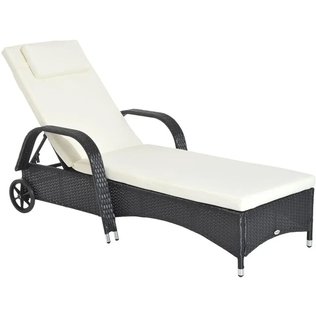 Mobile Rattanliege für den Garten