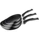Herenthal 3er Pfannenset - Bratpfannen - Marmorbeschichtung - 20, 24, 28 cm - Schwarz