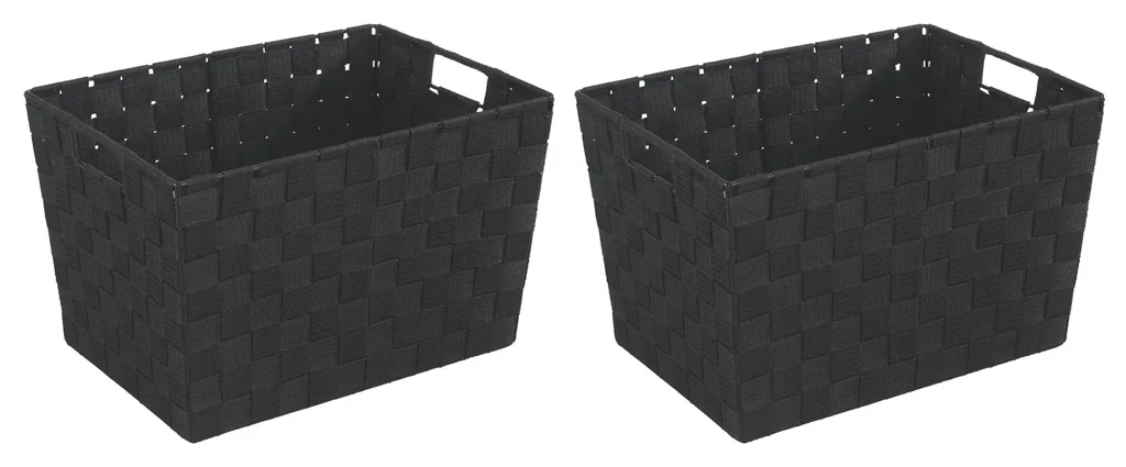 Aufbewahrungskorb ADRIA im 2er Set, schwarz, Gr. M/ B 35 x H 20 x T 25 cm