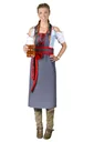 Schürze für Damen, Farbe grau/rot, Einheitsgröße