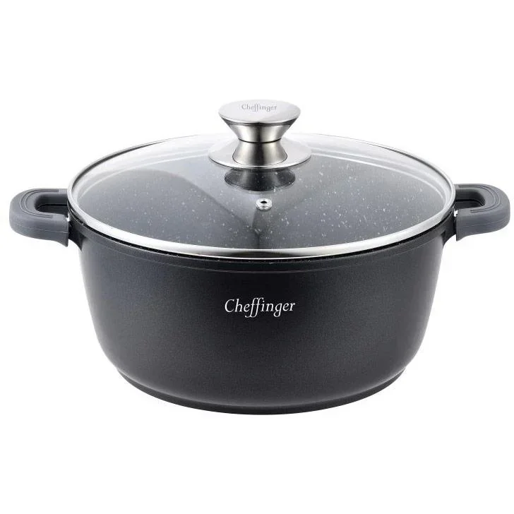 Cheffinger Kasserolle / Tiefe Pfanne mit Deckel -28cm