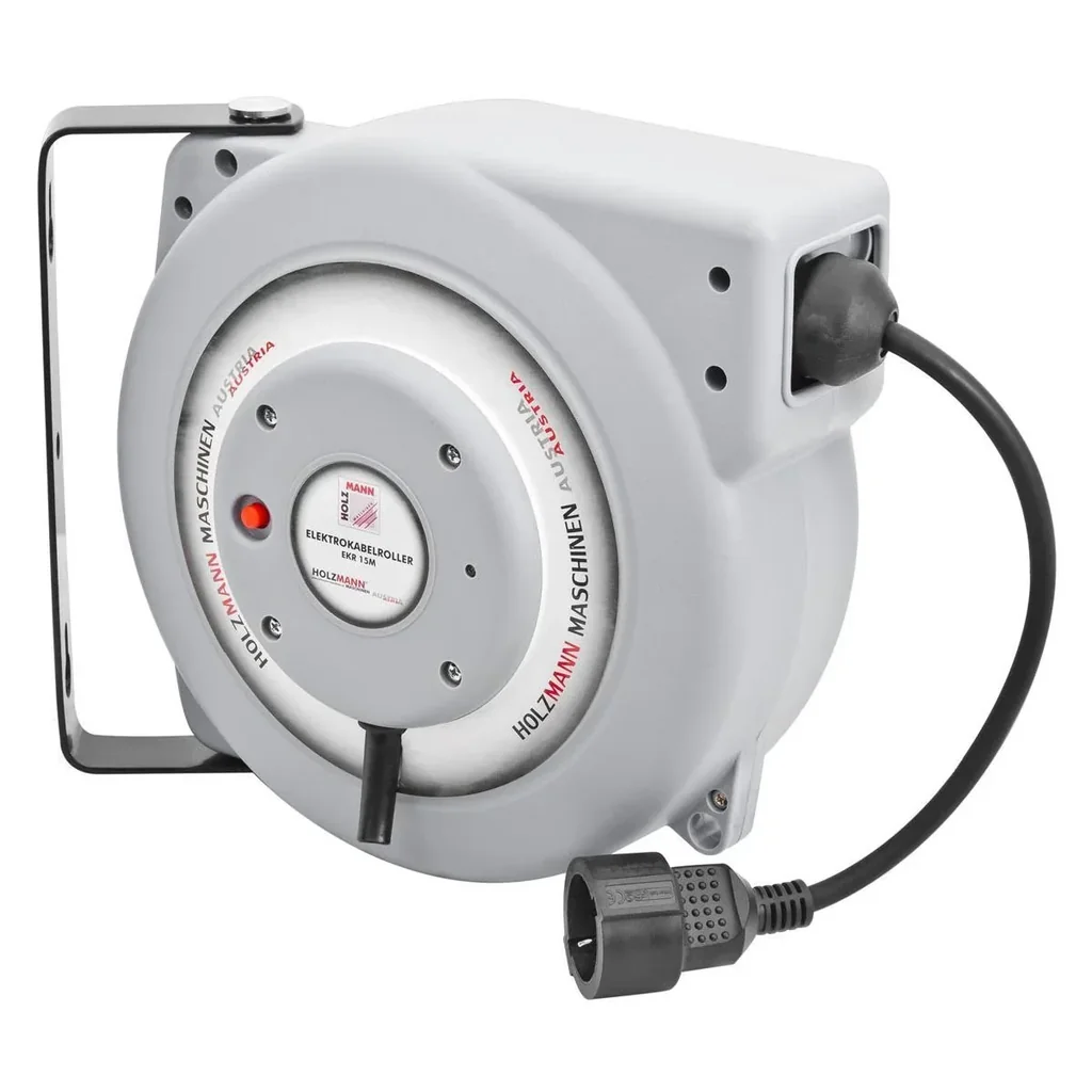 Elektrokabel Aufroller 15 m mit wasserfestem Kunststoffgehäuse