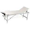 Klappbarer Massagetisch 3 Zonen mit Aluminiumrahmen (creme)