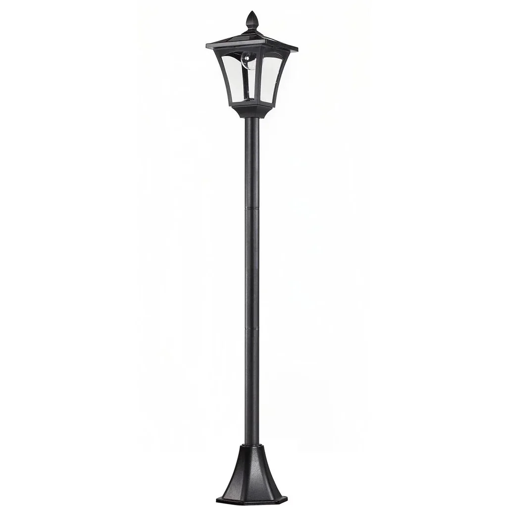 Gartenlaterne Solar Laterne 40 Lumen Schwarz H160cm