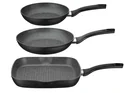 Bratpfannenset, 3-teilig aus geschmiedetem Aluminium Gourmet Granite