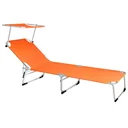 Liege 'Hawaii' mit Schiebedach Aluminium orange 195 x 60 x 30cm