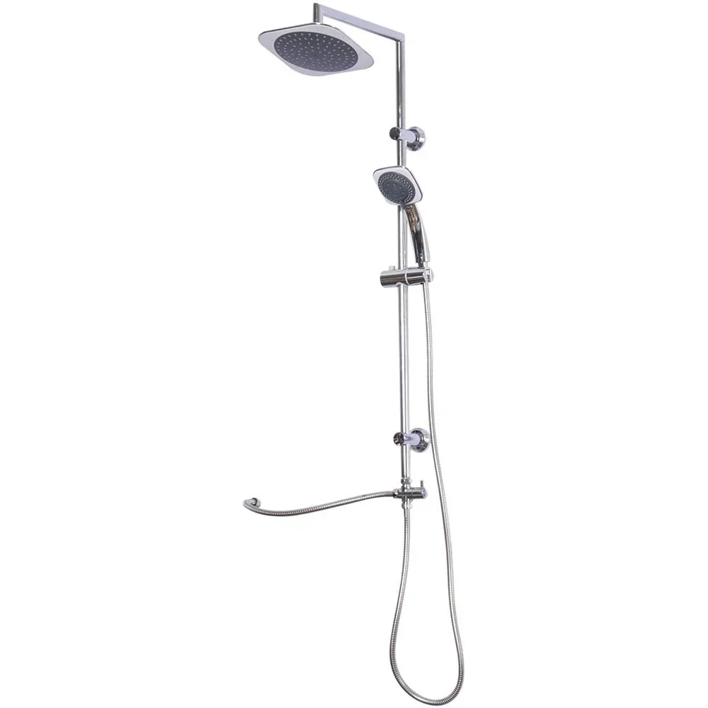 Regendusche Duschsystem Handbrause 5 Duschmodi Eckig Silber