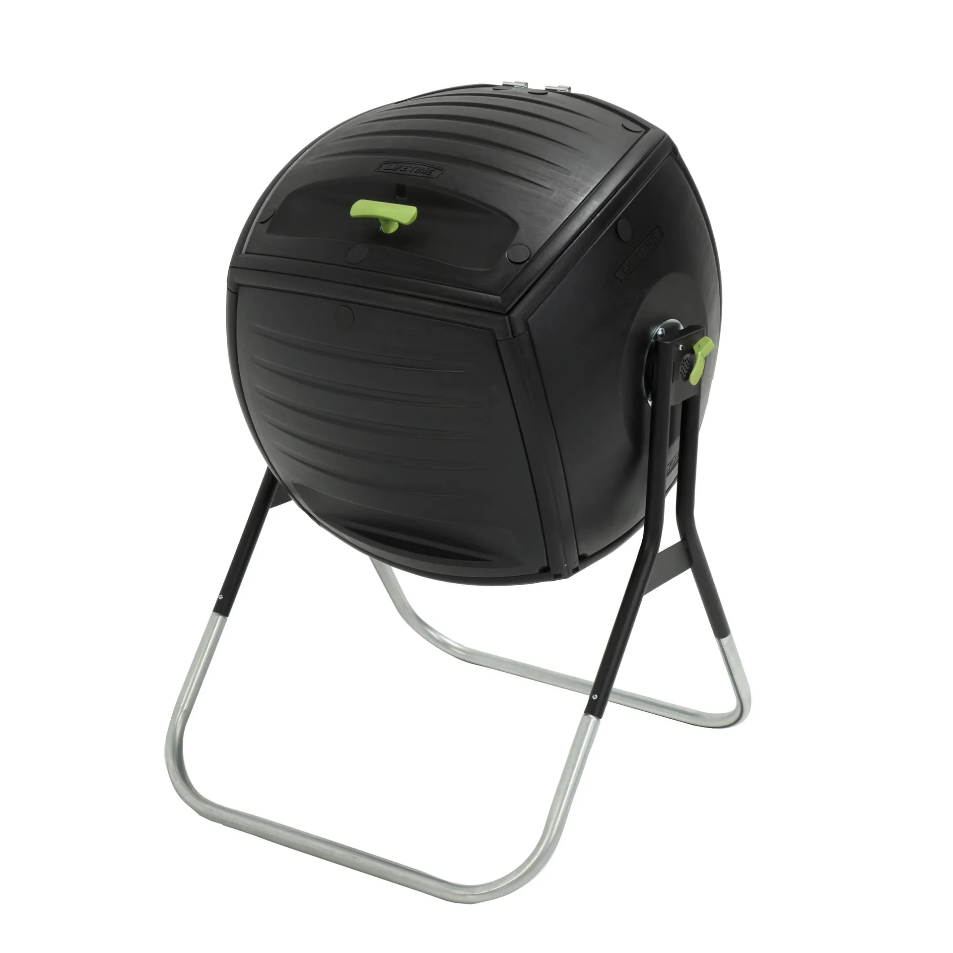 Lifetime Komposter Premium 189 L 77×75×112 cm Schwarz – leicht drehbare Trommel