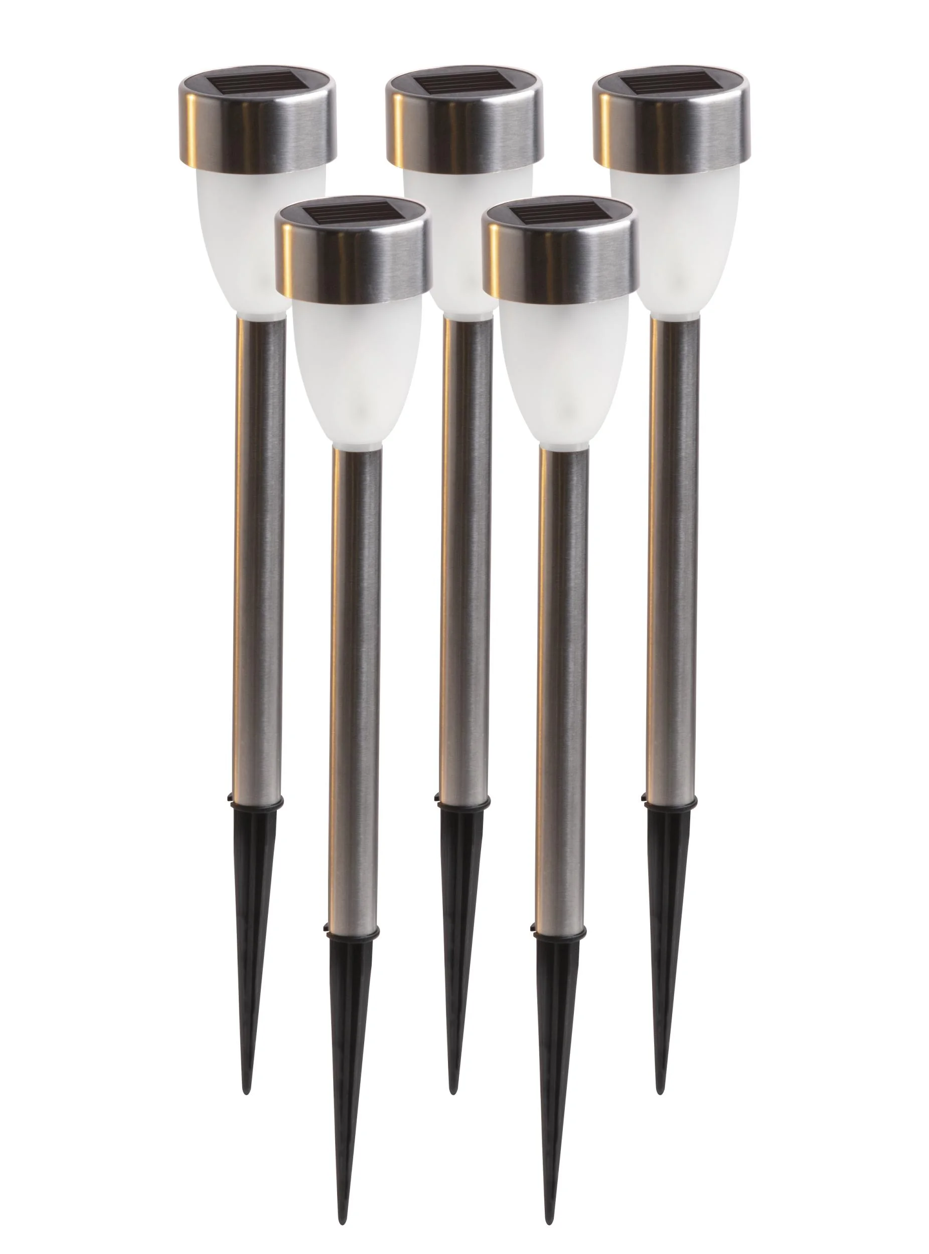 Solar LED Edelstahl Leuchten – 5 Stück