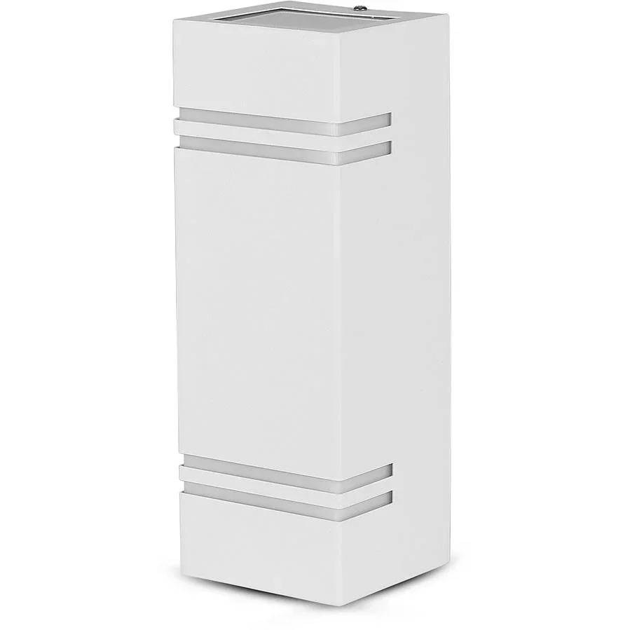 VT-7662 Wandleuchte für Außen Auf/Ab - GU10 - Edelstahl - Weiß - IP44