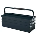 Werkzeugkasten Werkzeugkoffer Werkzeugkiste 5 Fächer aufklappbar Stahl (SPCC) Dunkelgrün 57 x 21 x 41 cm