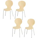 4er-Set Esszimmerstühle, Holz