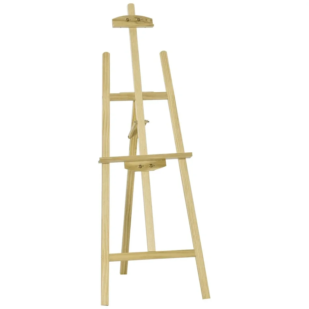 Staffelei Keilrahmen Atelierstaffelei 90° einstellbar mit Halterung Kiefernholz Natur 51,5 x 71,5 x 134,5 cm