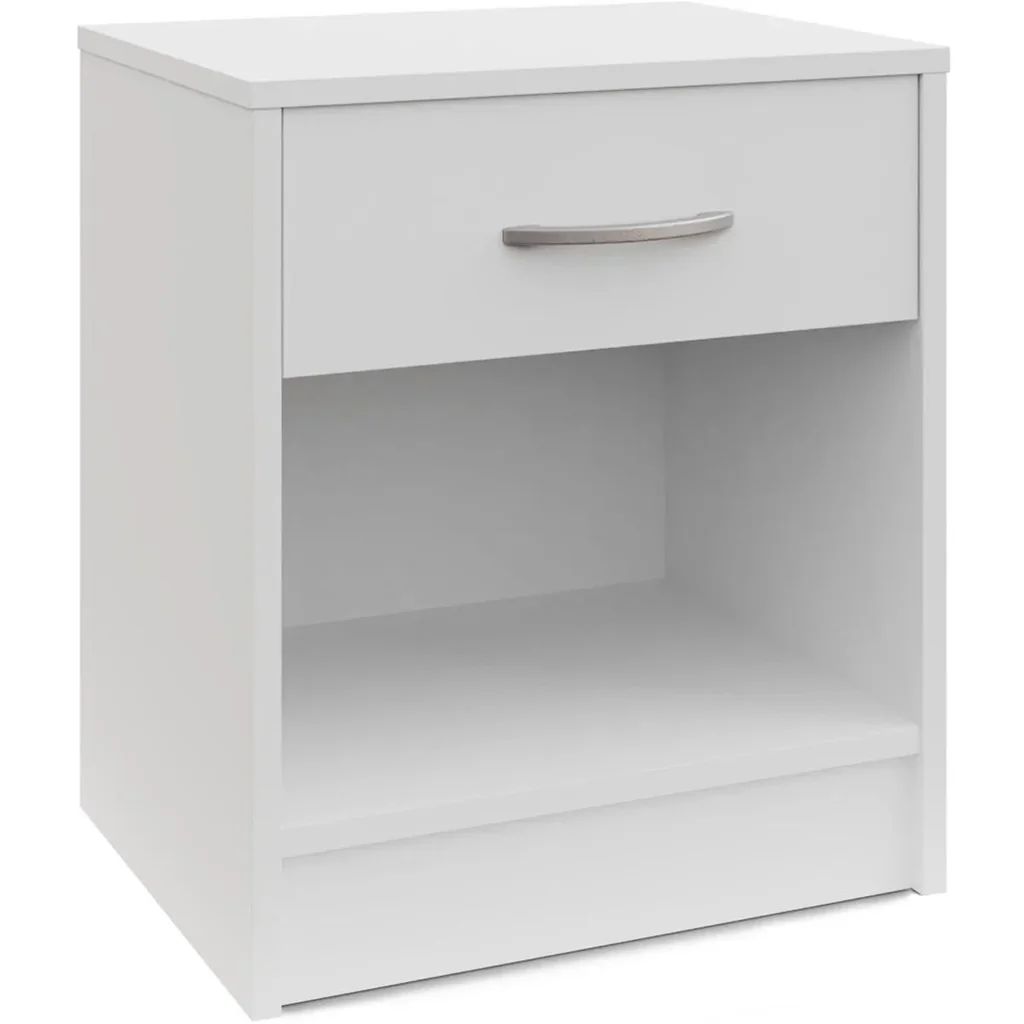 Nachttisch mit Schublade in Weiß (HxBxT) 50x40x35cm
