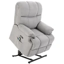 Massagesessel Aufstehhilfe Relaxsessel mit Wärmefunktion verstellbarer Winkel USB Fernbedienung Kurzplüsch Grau 83 x 95