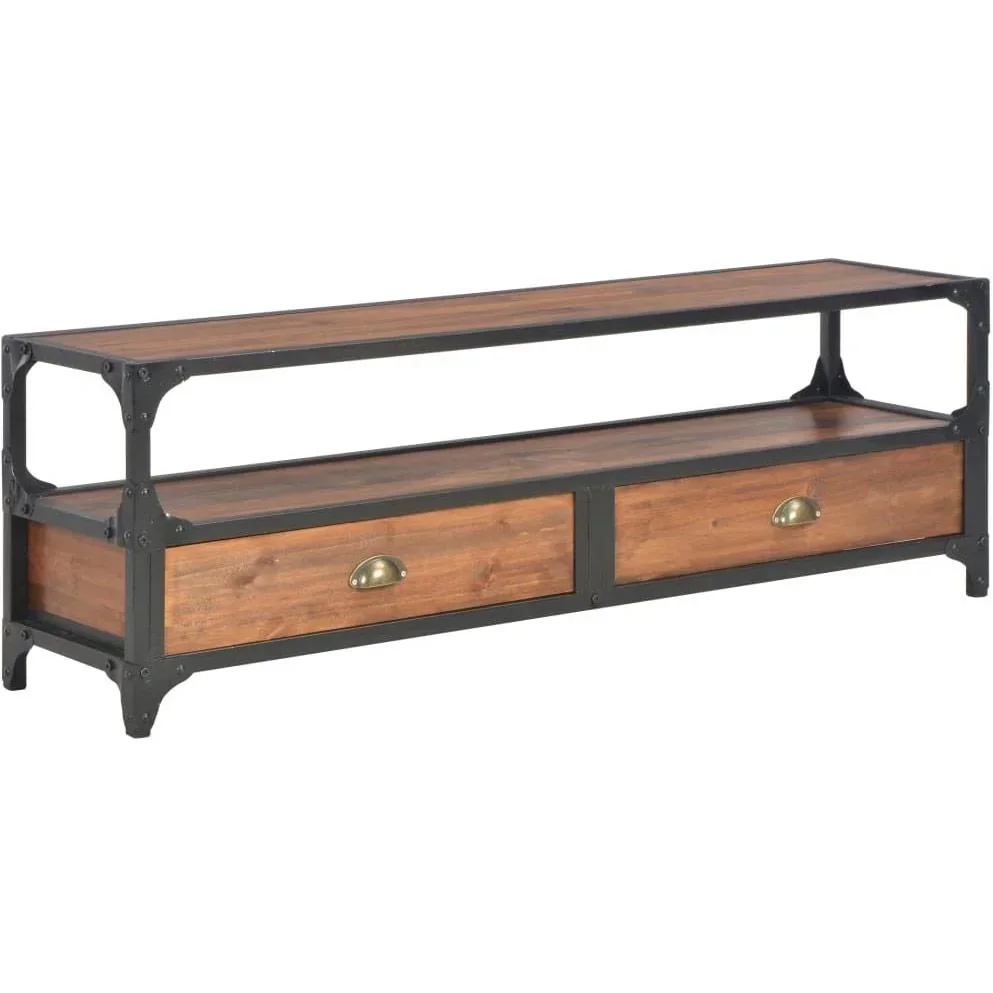 TV-Schrank mit 2 Schubladen 120x30x40 cm Kiefer massiv