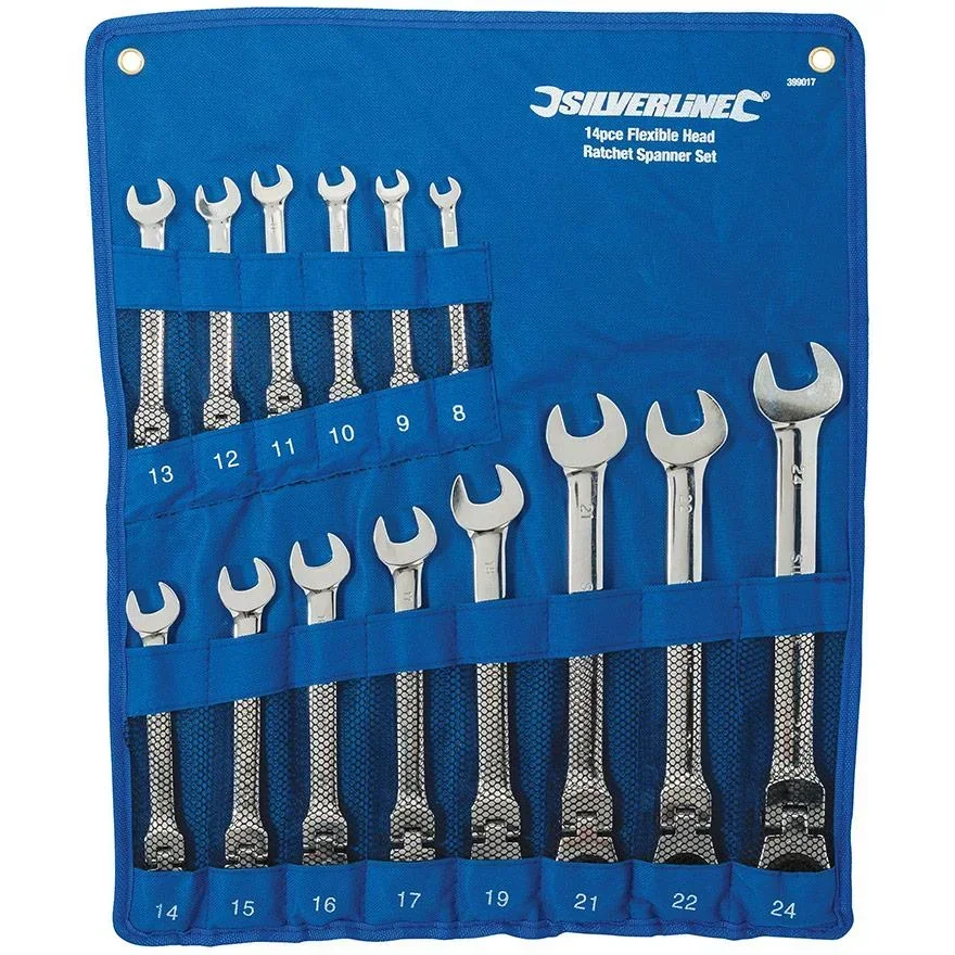 14-teiliger flexibler Steckschlüsselsatz 8 - 24 mm