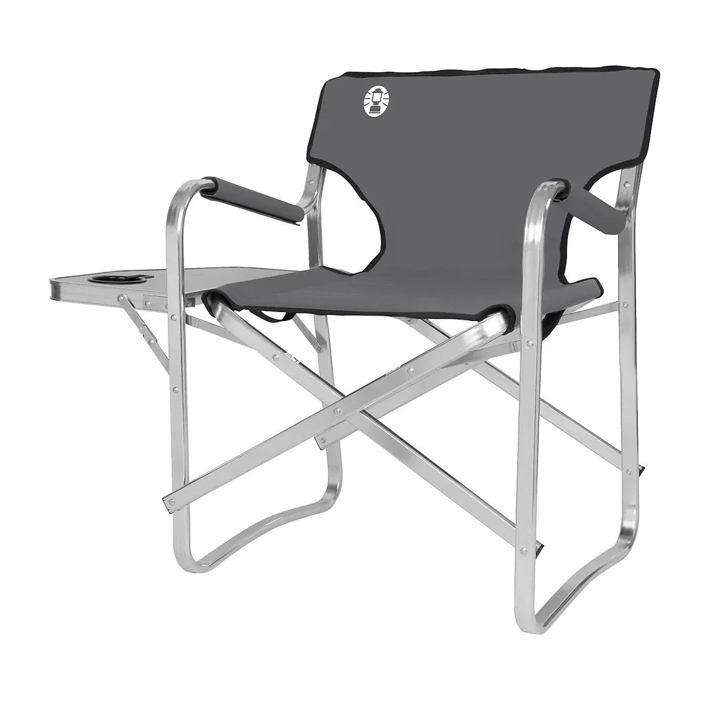 Deck Chair und Tisch, leichter Campingstuhl mit Tisch u. Getränkehalter, gepolsterte Rücken- und Sitzflächen, max 113 kg