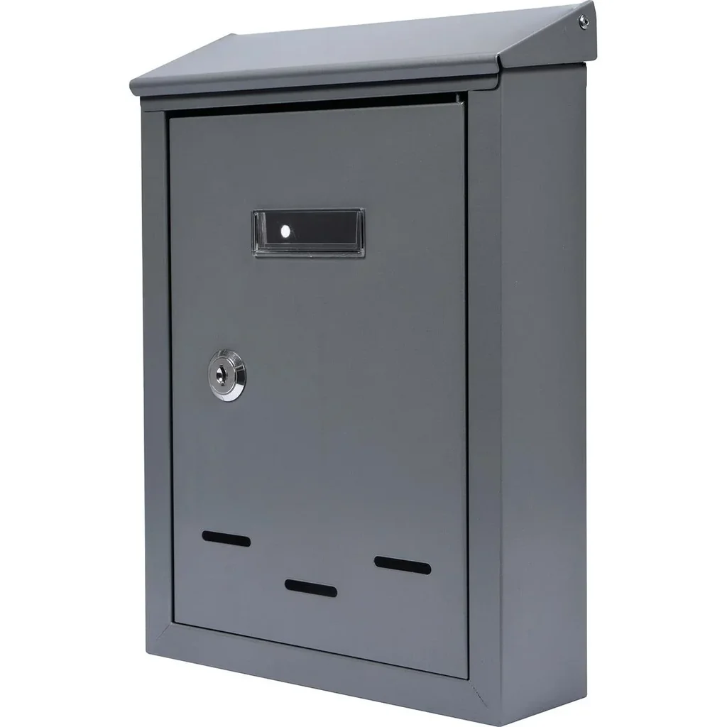 Briefkasten mit 2 Tasten - graphit - 285x200x60 mm