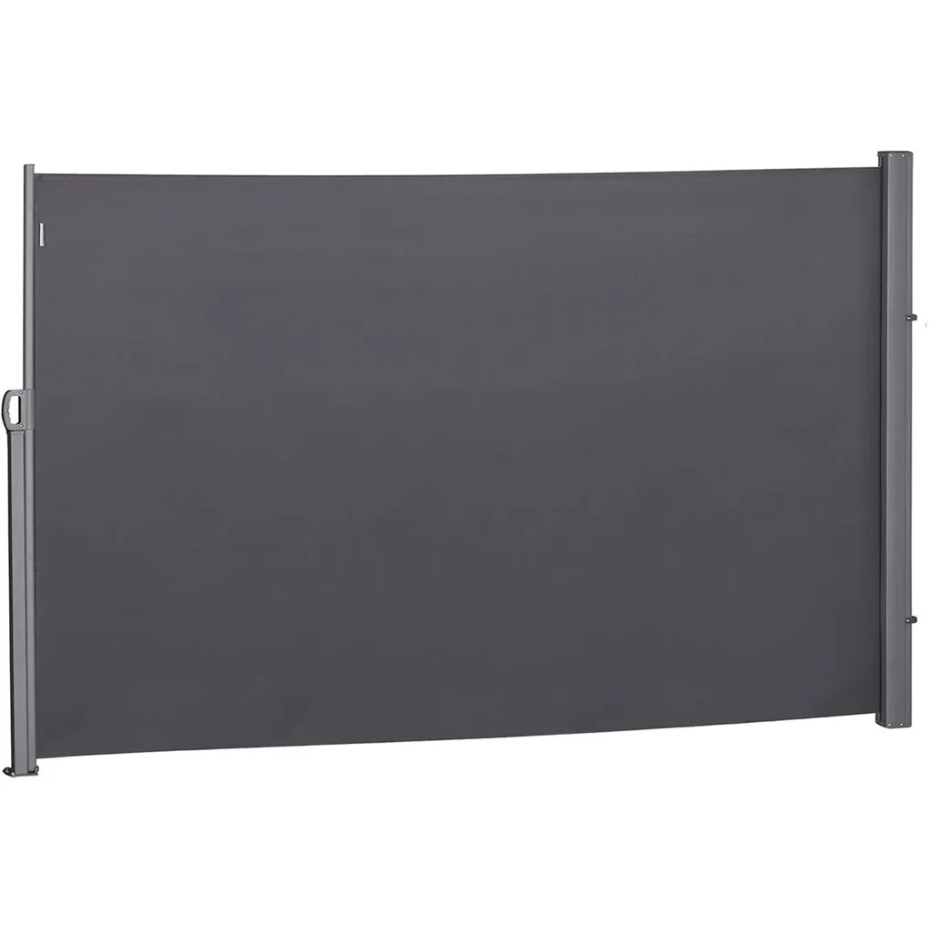 Seitenmarkise, Sicht- und Sonnenschutz, Seitenrollo, Polyester, Grau, 3 x 1,8 m