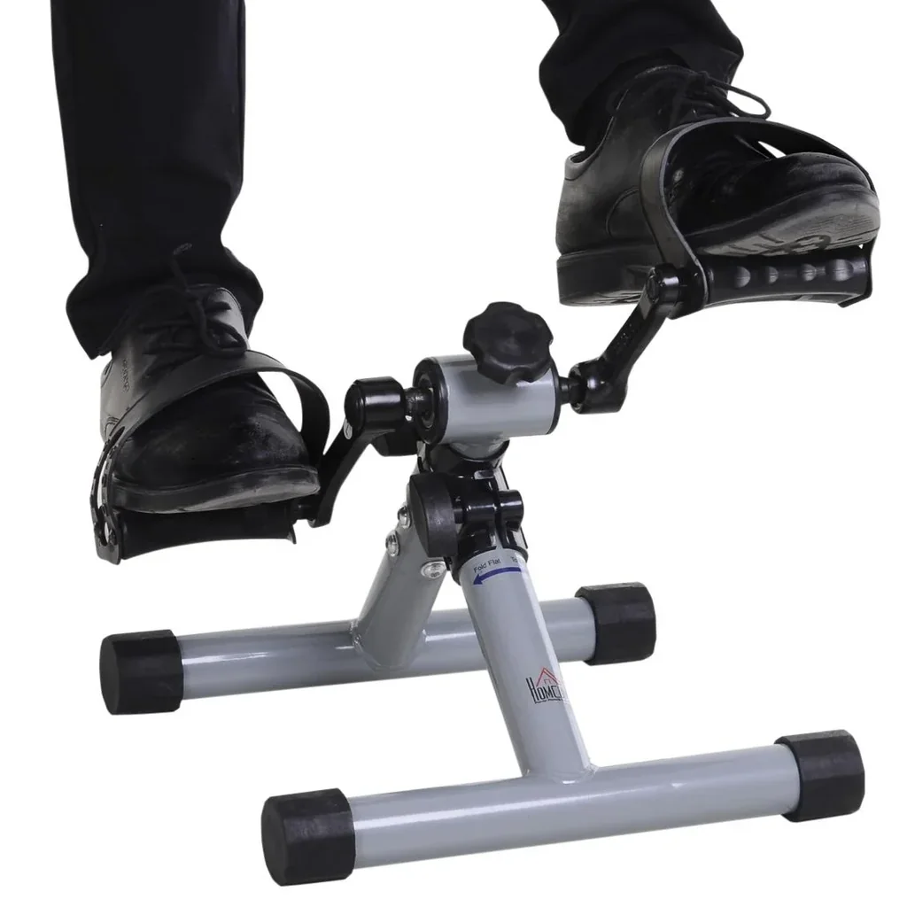 Mini-Heimtrainer faltbar und stufenloser Widerstand silbergrau