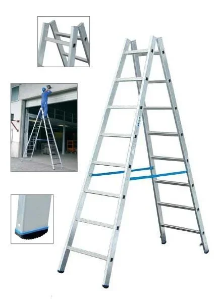 Alu Sprossen Doppelleiter 2 x 6 Sprossen Leiter