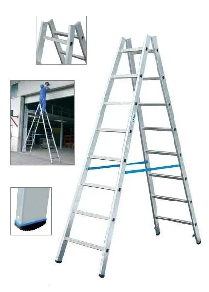 Alu Sprossen Doppelleiter 2 x 6 Sprossen Leiter