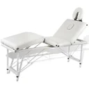 Zusammenklappbare Massageliege mit Aluminiumgestell (vierteilig / cremeweiß)
