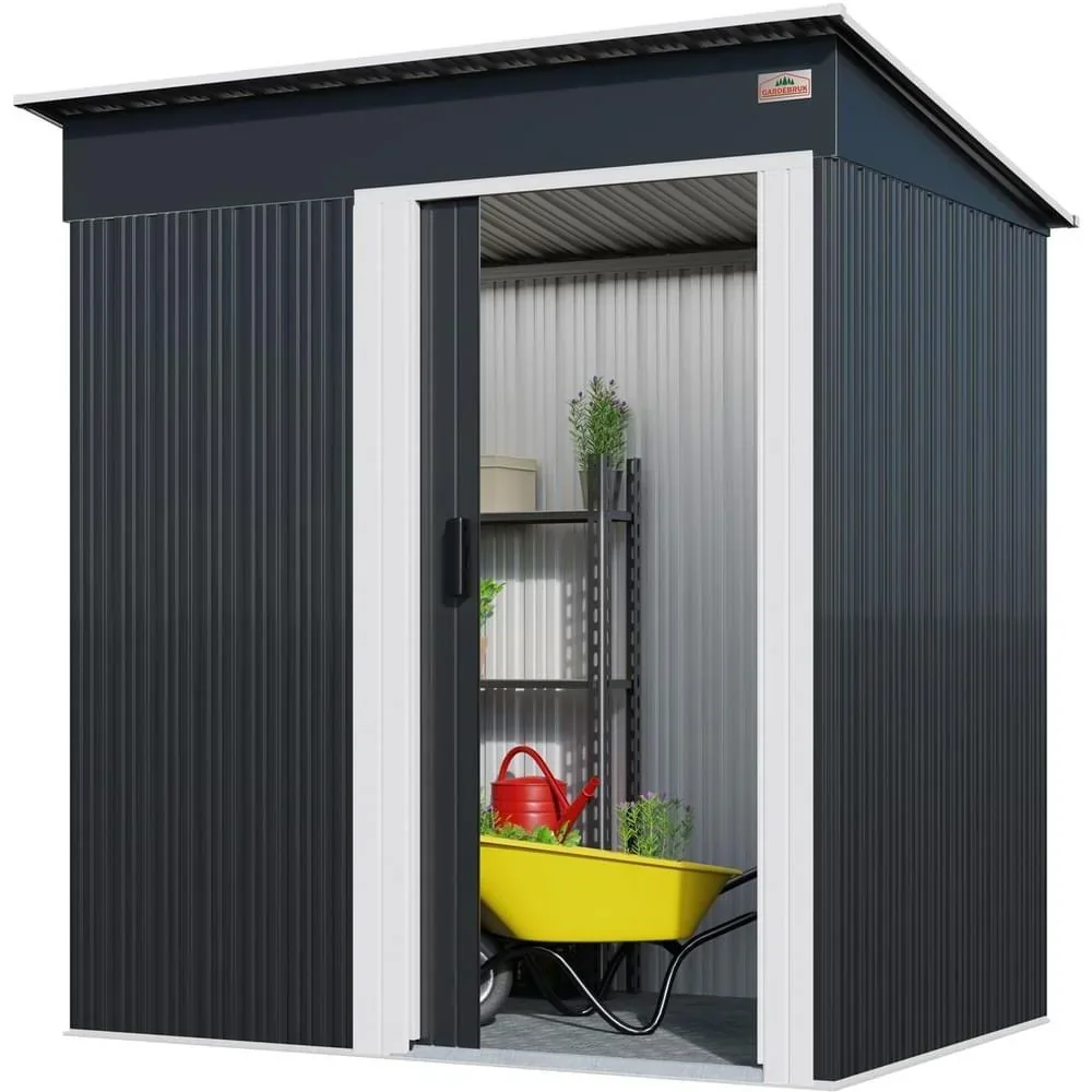 Gartenhaus - 2,52m³ - Metall - anthrazit - 162 x 86 x 181cm