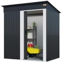 Gartenhaus - 2,52m³ - Metall - anthrazit - 162 x 86 x 181cm