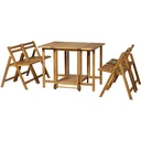 5 tlg, Sitzgarnitur Gartensitzgruppe Esstischgruppe Gartenmöbel klappbar 1 Tisch + 4 Stühle Akazienholz Teak 100,5 x 82
