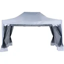 Faltpavillon mit Seitenwänden 4,5x3m Stahl Weiß