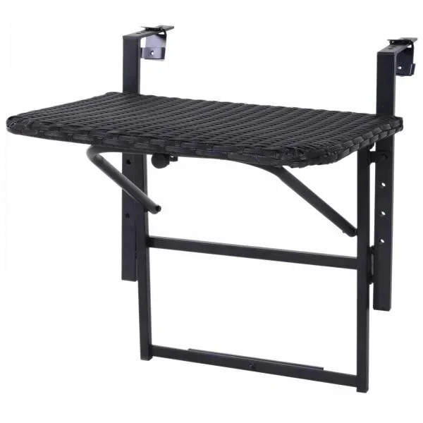 Polyrattan Balkonhängetisch 58x55cm Balkontisch Klapptisch