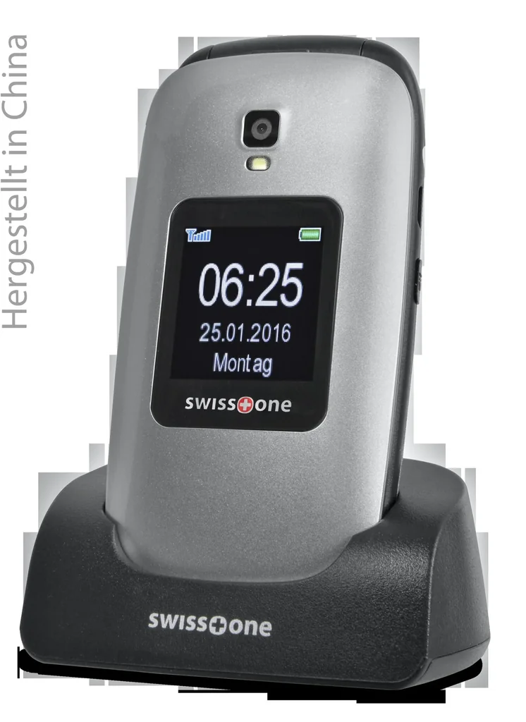 Senioren Klapphandy BBM 625 silber-schwarz, Großes 2,4" Farbdisplay, Zusätzliches 1,4" Außendisplay, Notruftaste