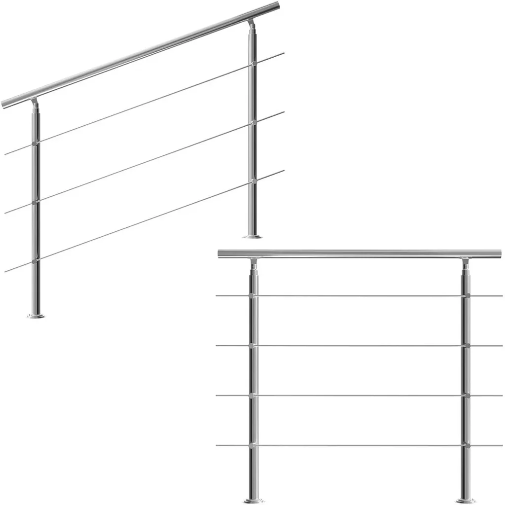Geländer - Edelstahl - 150 cm - 4 Pfosten