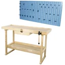 Mancave Holzwerkbank MIT Werkzeugwand 2er Set